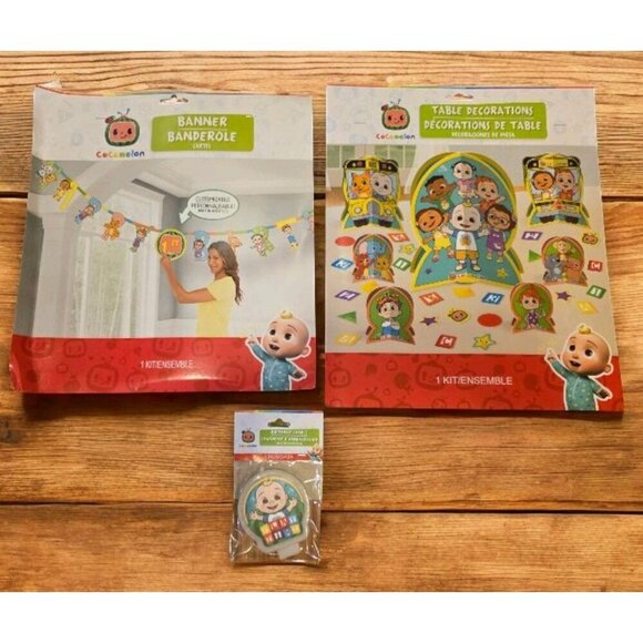 Cocomelon Birthday Party Supplies Custom Banner Candle Table Decorations NEW - Picture 1 of 7